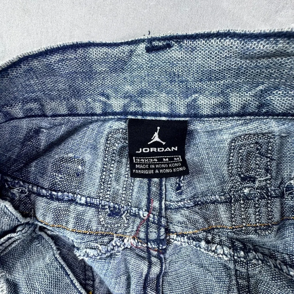 Vintage Jordan Jeans Mens 34x34 Blue Denim Distressed Hip Hop Straight Leg